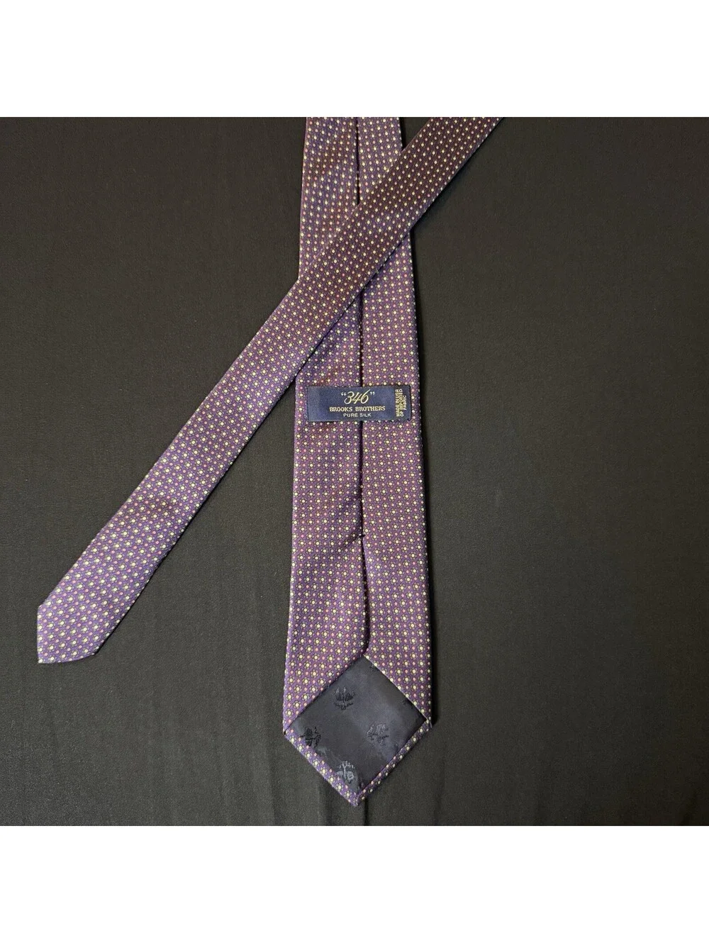 Brooks Brothers 346 Purple Geometric Floral Silk Tie 58” x 3” Made in USA